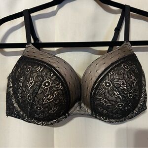 Black Lace & Nude Bra